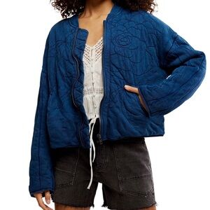 Free People Rose Zip Up Sweatshirt/ Jacket